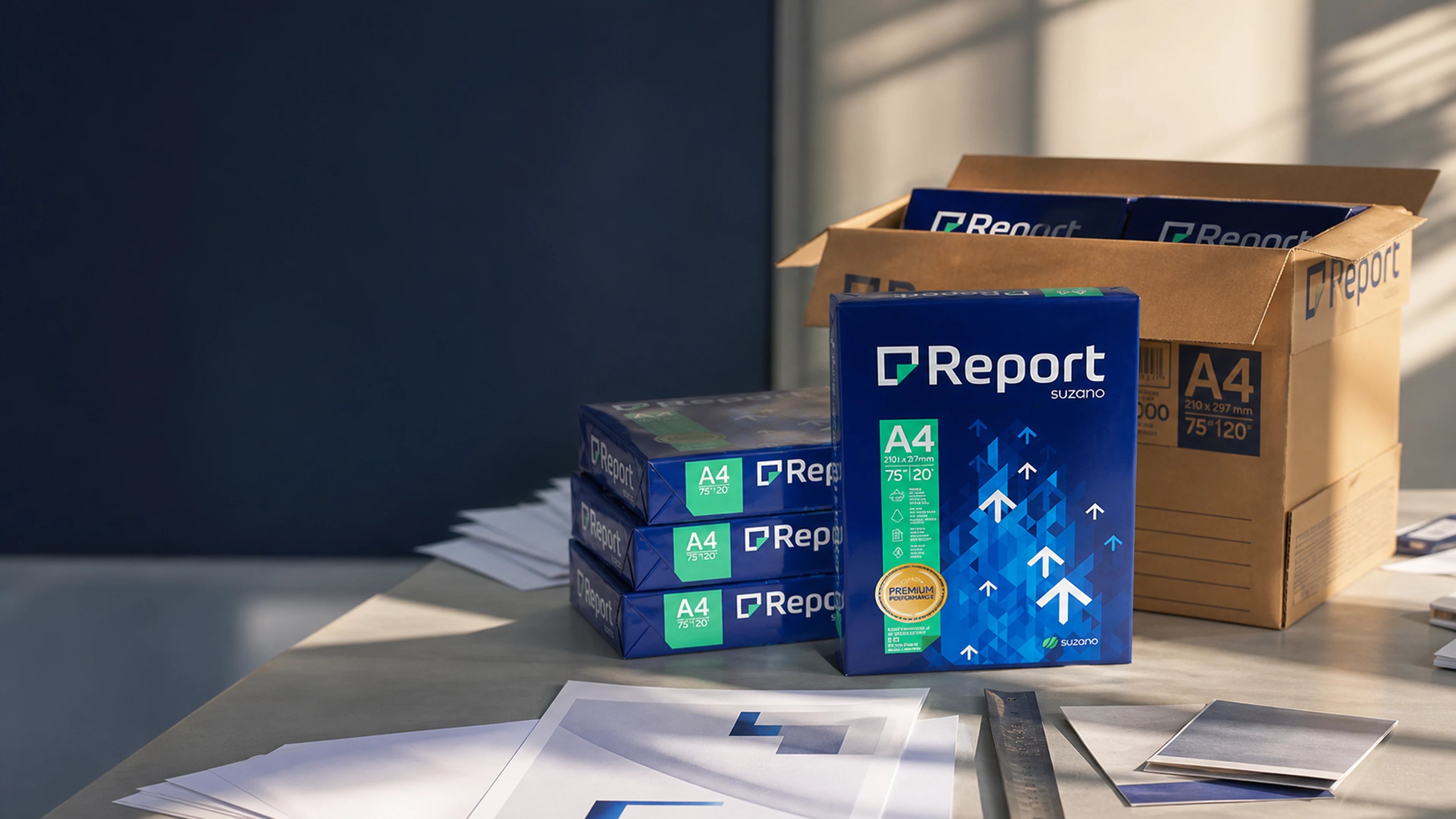 Report · Papel A4 em composição institucional